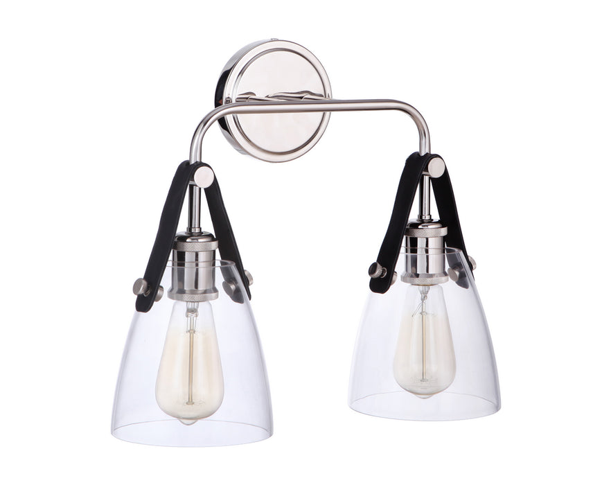Craftmade 51362-PLN Two Light Wall Sconce, Polished Nickel