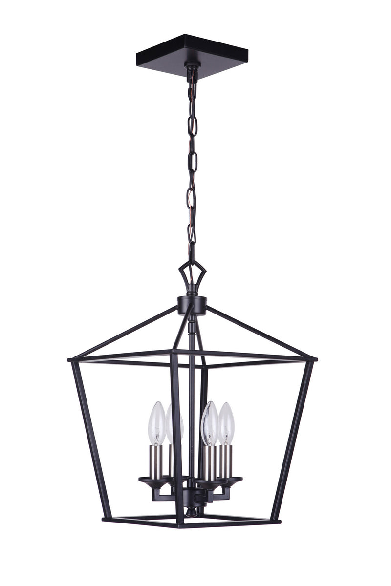 Craftmade 52934-FB Four Light Foyer Pendant, Flat Black