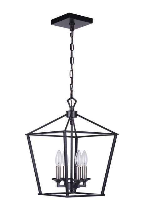 Craftmade 52934-FB Four Light Foyer Pendant, Flat Black