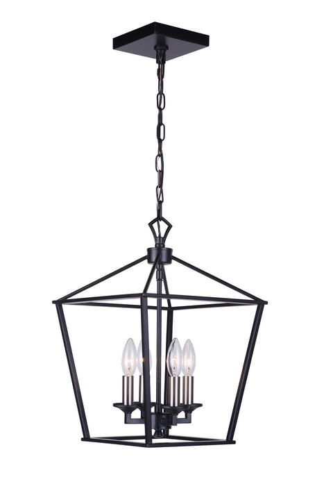 Craftmade 52934-FB Four Light Foyer Pendant, Flat Black