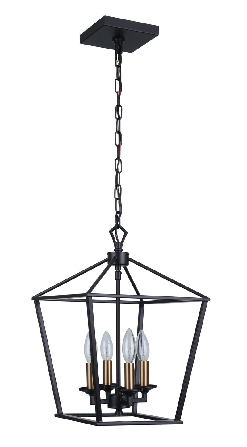 Craftmade 52934-FB Four Light Foyer Pendant, Flat Black