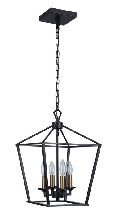 Craftmade 52934-FB Four Light Foyer Pendant, Flat Black