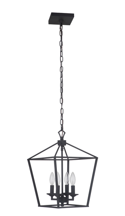 Craftmade 52934-FB Four Light Foyer Pendant, Flat Black