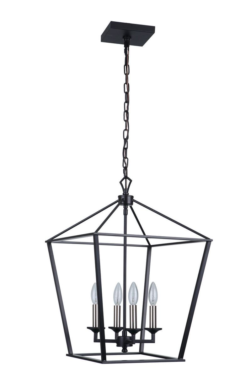 Craftmade 52935-FB Four Light Foyer Pendant, Flat Black