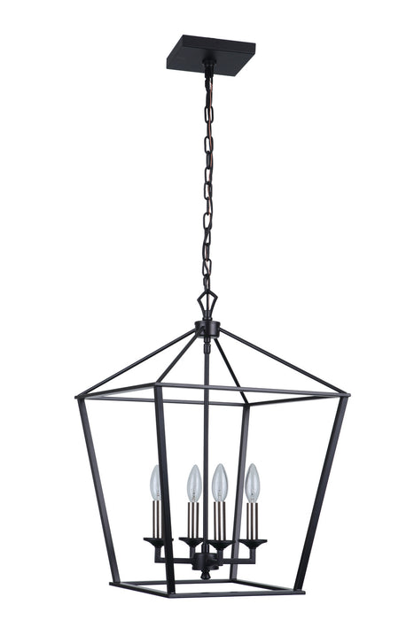 Craftmade 52935-FB Four Light Foyer Pendant, Flat Black