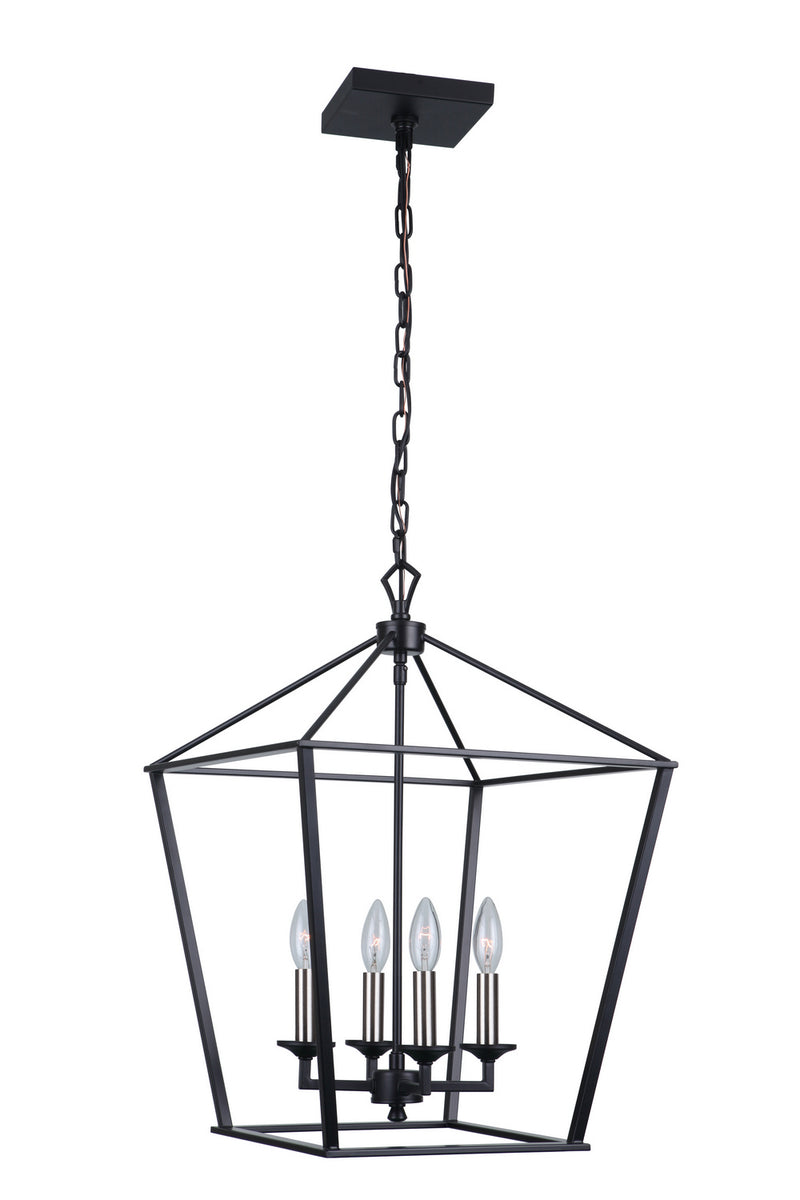 Craftmade 52935-FB Four Light Foyer Pendant, Flat Black