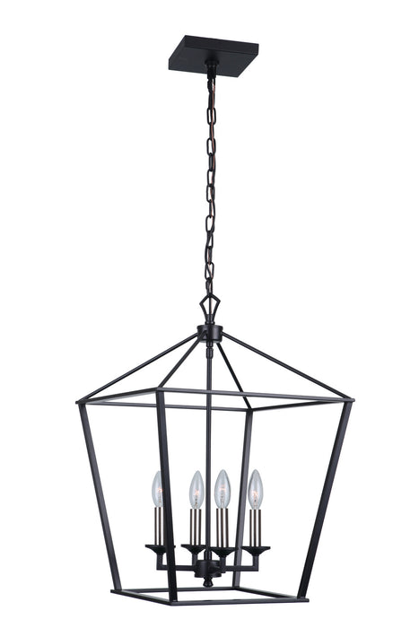 Craftmade 52935-FB Four Light Foyer Pendant, Flat Black