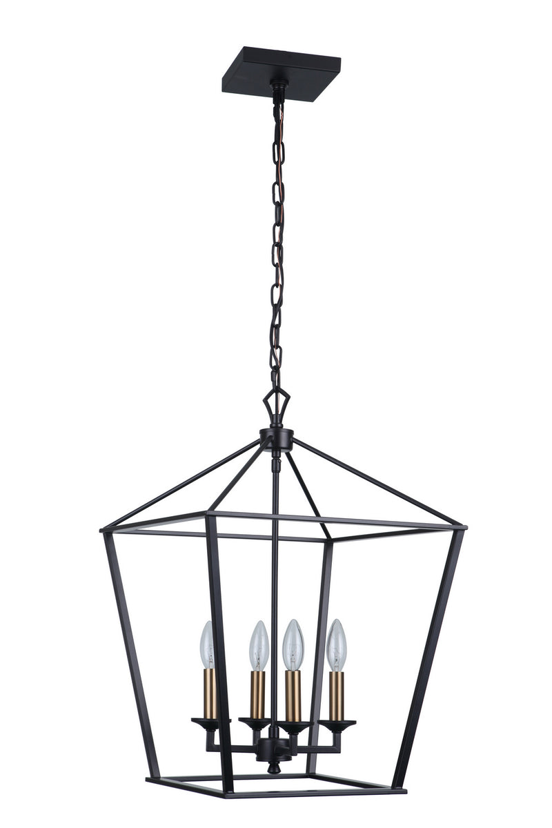 Craftmade 52935-FB Four Light Foyer Pendant, Flat Black