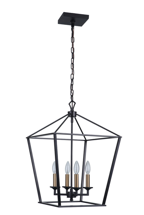 Craftmade 52935-FB Four Light Foyer Pendant, Flat Black