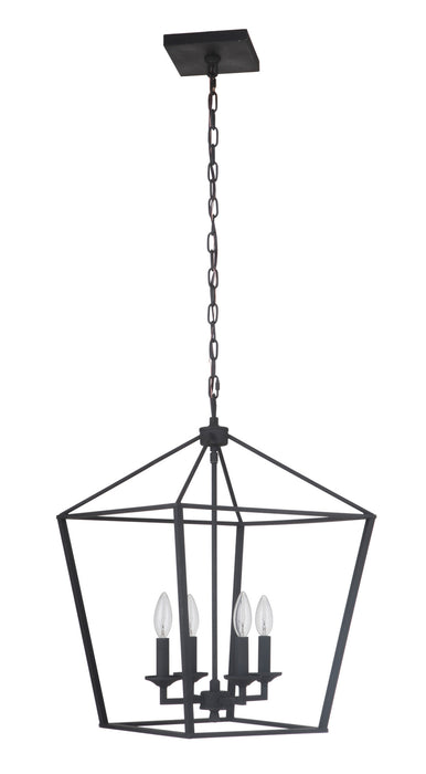Craftmade 52935-FB Four Light Foyer Pendant, Flat Black