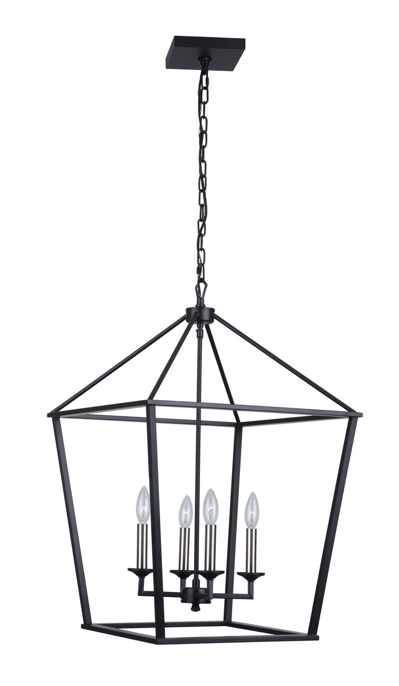 Craftmade 52936-FB Four Light Foyer Pendant, Flat Black