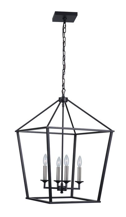 Craftmade 52936-FB Four Light Foyer Pendant, Flat Black