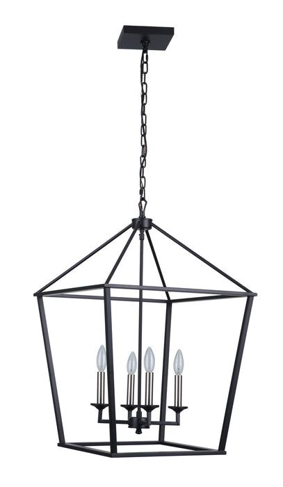 Craftmade 52936-FB Four Light Foyer Pendant, Flat Black