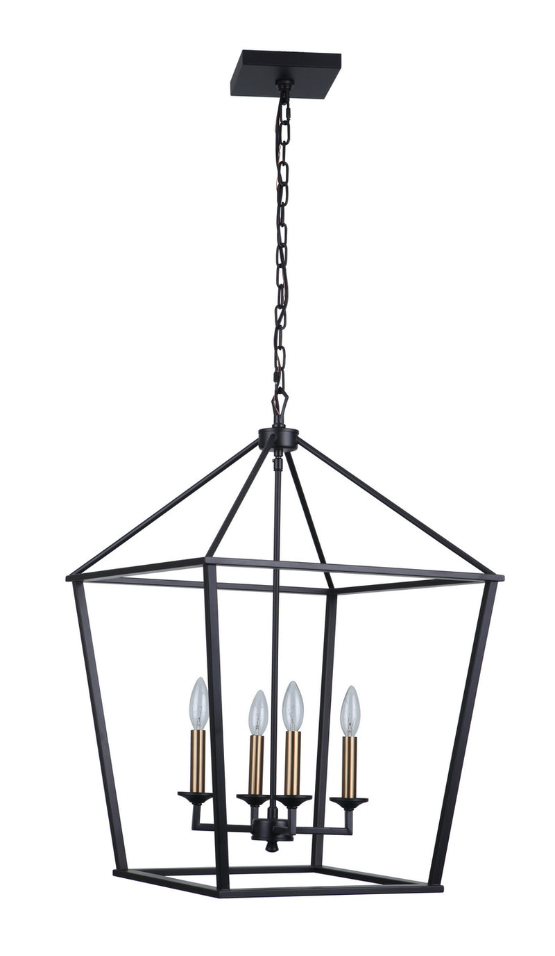 Craftmade 52936-FB Four Light Foyer Pendant, Flat Black