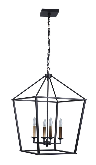 Craftmade 52936-FB Four Light Foyer Pendant, Flat Black