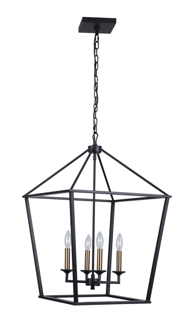 Craftmade 52936-FB Four Light Foyer Pendant, Flat Black