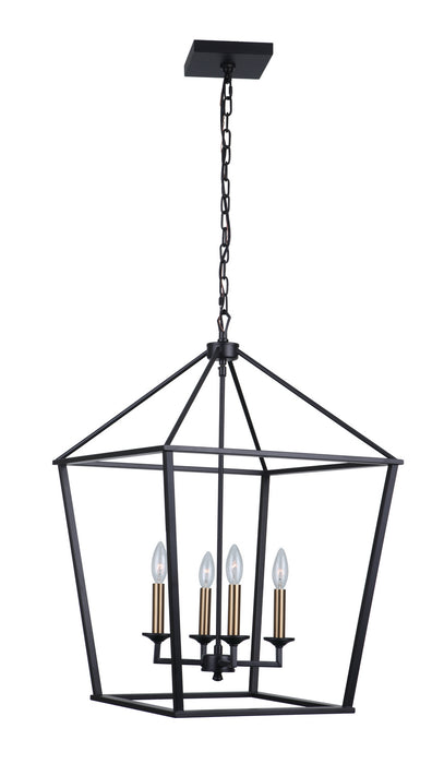 Craftmade 52936-FB Four Light Foyer Pendant, Flat Black