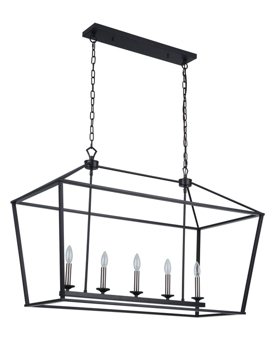 Craftmade 52975-FB Five Light Island Pendant, Flat Black
