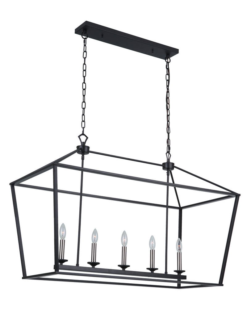 Craftmade 52975-FB Five Light Island Pendant, Flat Black