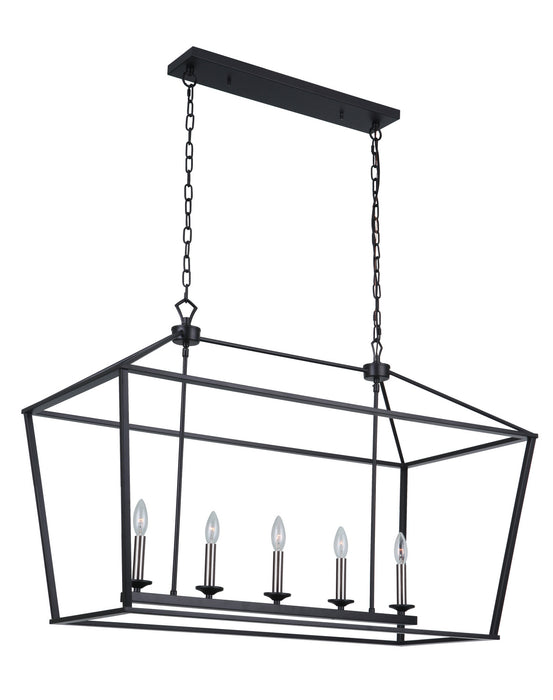 Craftmade 52975-FB Five Light Island Pendant, Flat Black
