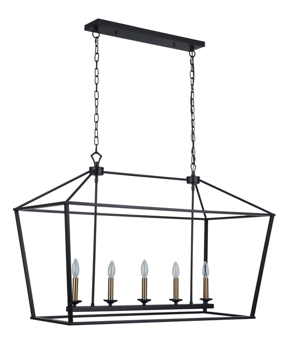 Craftmade 52975-FB Five Light Island Pendant, Flat Black