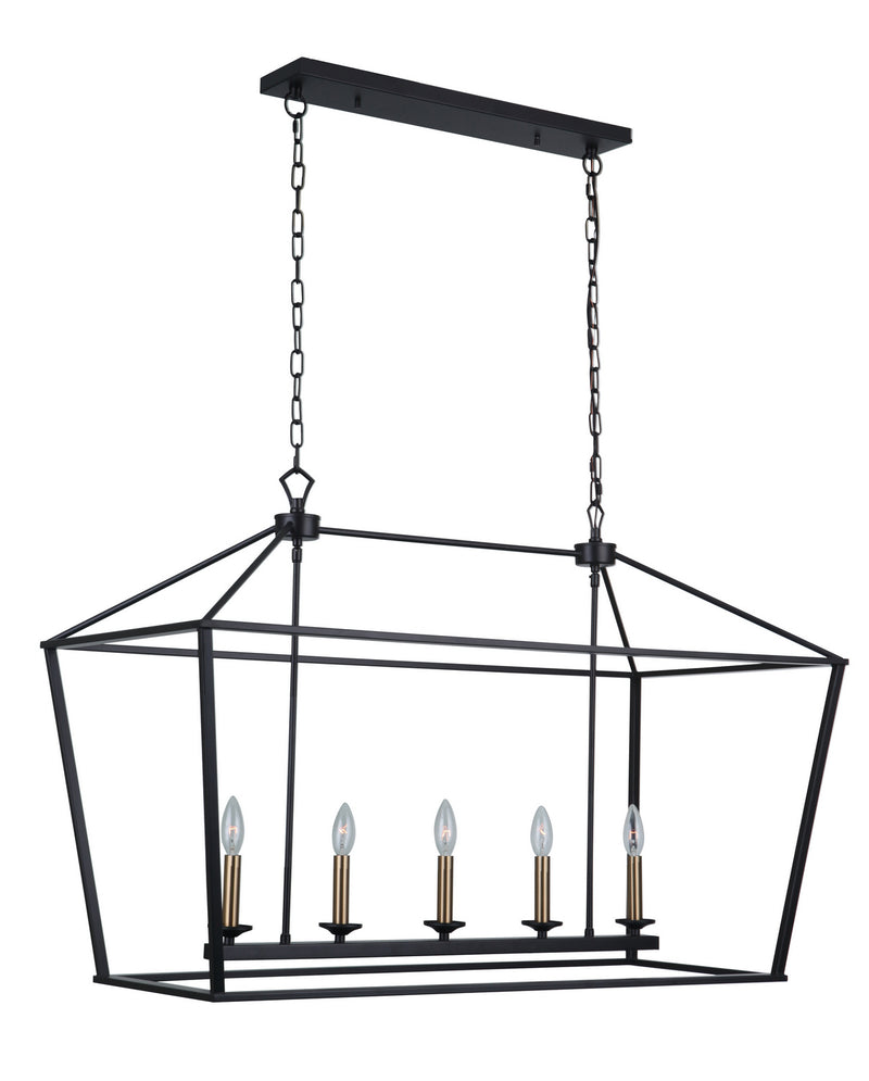 Craftmade 52975-FB Five Light Island Pendant, Flat Black