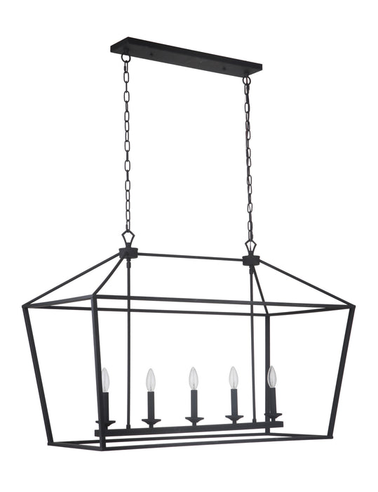 Craftmade 52975-FB Five Light Island Pendant, Flat Black