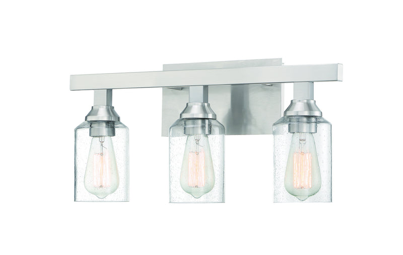 Craftmade 53103-BNK Three Light Vanity, Brushed Polished Nickel