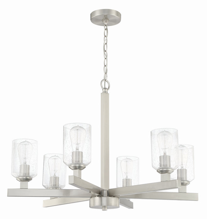 Craftmade 53126-BNK Six Light Chandelier, Brushed Polished Nickel