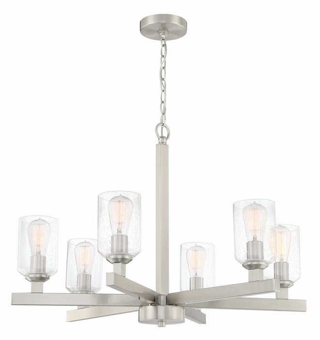 Craftmade 53126-BNK Six Light Chandelier, Brushed Polished Nickel