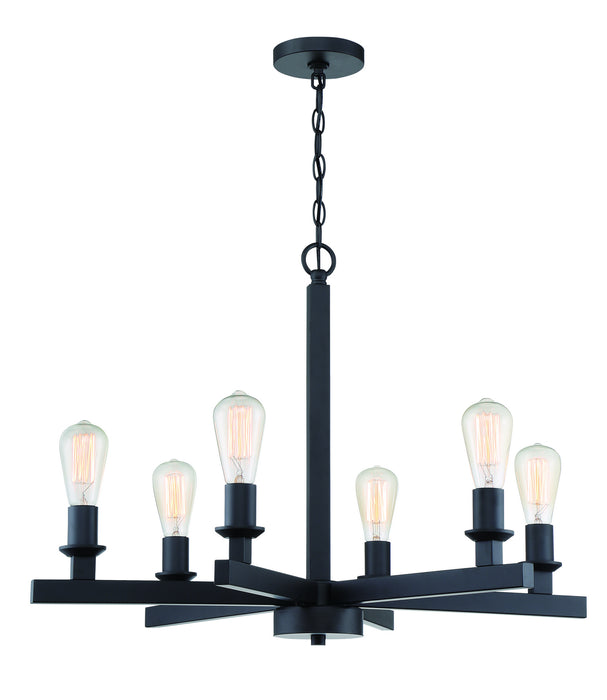 Craftmade 53126-FB Six Light Chandelier, Flat Black