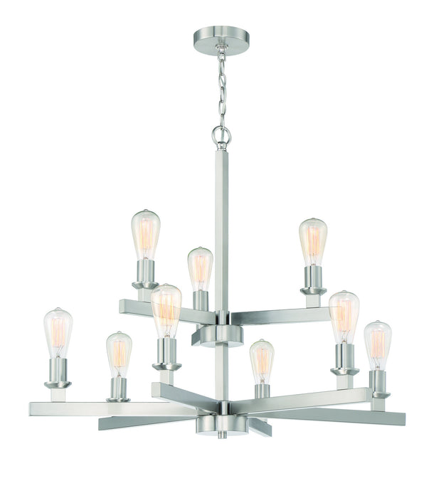 Craftmade 53129-BNK Nine Light Chandelier, Brushed Polished Nickel
