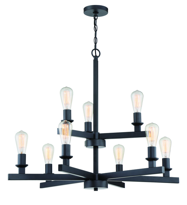 Craftmade 53129-FB Nine Light Chandelier, Flat Black