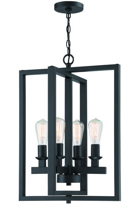 Craftmade 53134-FB Four Light Foyer Pendant, Flat Black