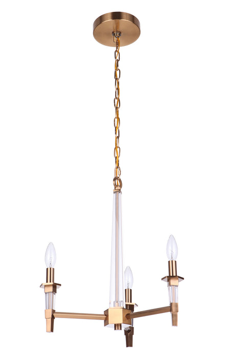 Craftmade 53223-SB Three Light Chandelier, Satin Brass