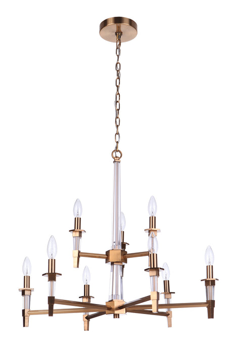 Craftmade 53229-SB Nine Light Chandelier, Satin Brass