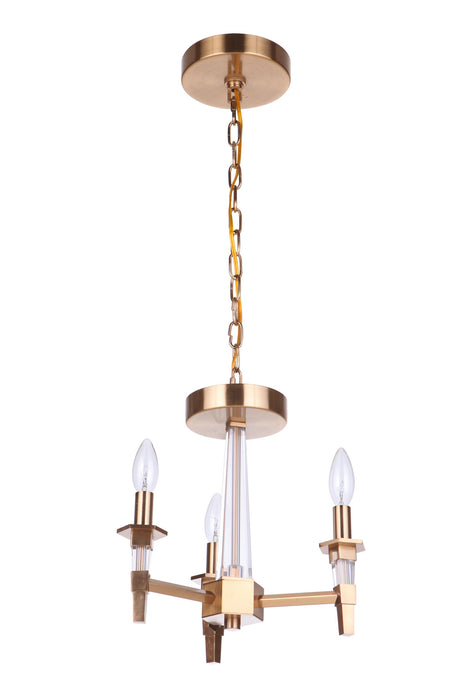 Craftmade 53253-SB Three Light Convertible Semi Flush/Pendant, Satin Brass