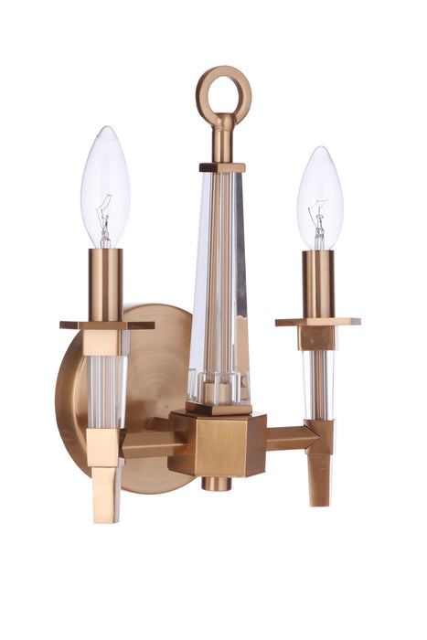 Craftmade 53262-SB Two Light Wall Sconce, Satin Brass