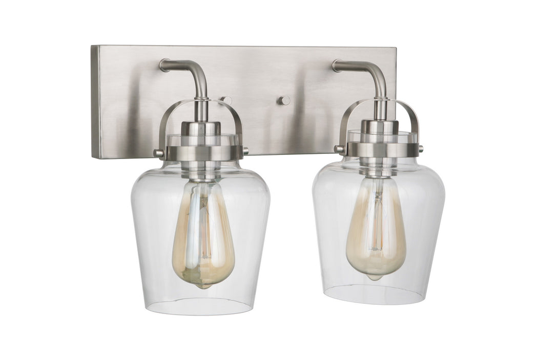 Craftmade 53502-BNK Two Light Vanity, Brushed Polished Nickel