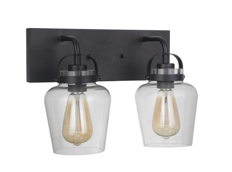 Craftmade 53502-FB Two Light Vanity, Flat Black