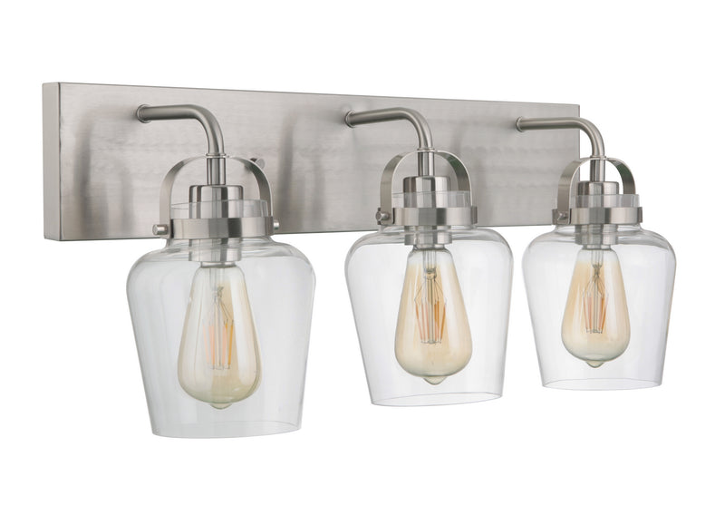Craftmade 53503-BNK Three Light Vanity, Brushed Polished Nickel