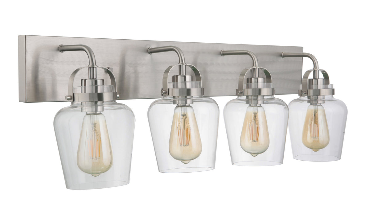 Craftmade 53504-BNK Four Light Vanity, Brushed Polished Nickel
