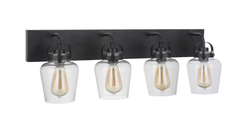 Craftmade 53504-FB Four Light Vanity, Flat Black