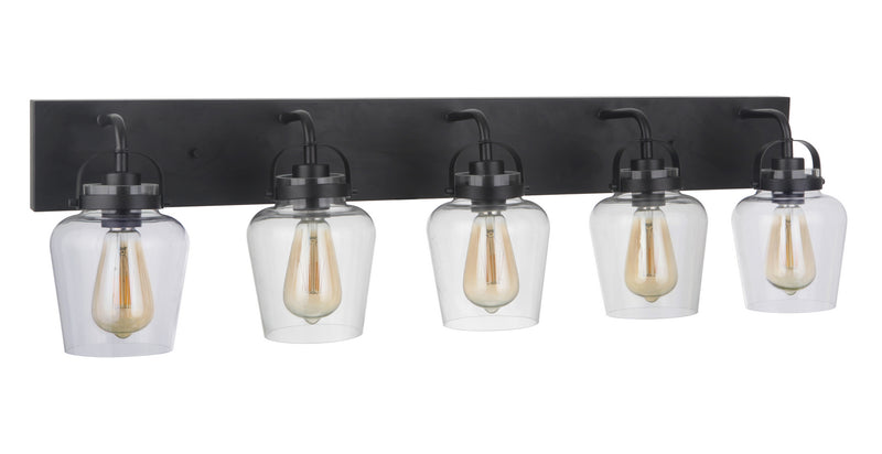 Craftmade 53505-FB Five Light Vanity, Flat Black