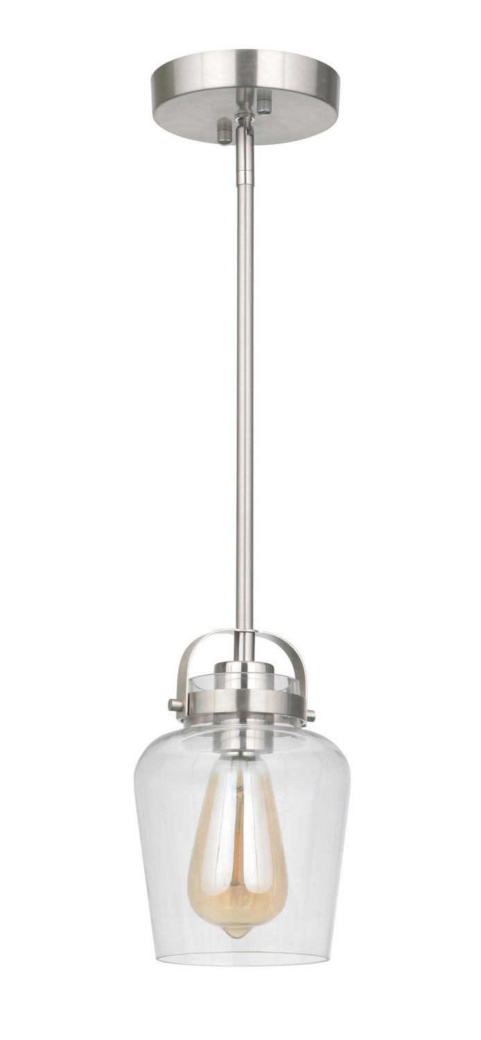 Craftmade 53591-BNK One Light Mini Pendant, Brushed Polished Nickel