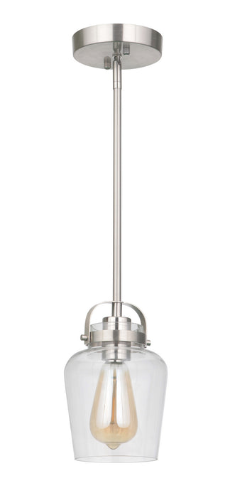 Craftmade 53591-BNK One Light Mini Pendant, Brushed Polished Nickel