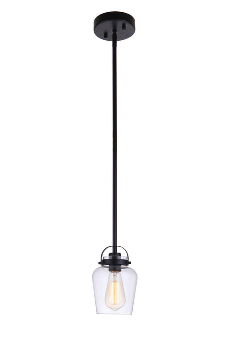 Craftmade 53591-FB One Light Mini Pendant, Flat Black