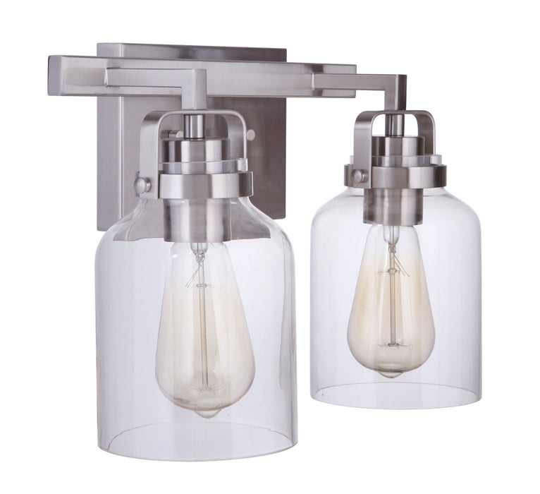 Craftmade 53602-BNK Two Light Vanity, Brushed Polished Nickel
