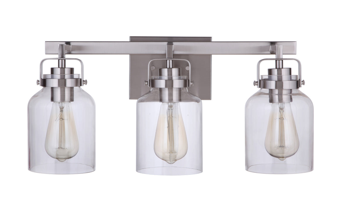Craftmade 53603-BNK Three Light Vanity, Brushed Polished Nickel