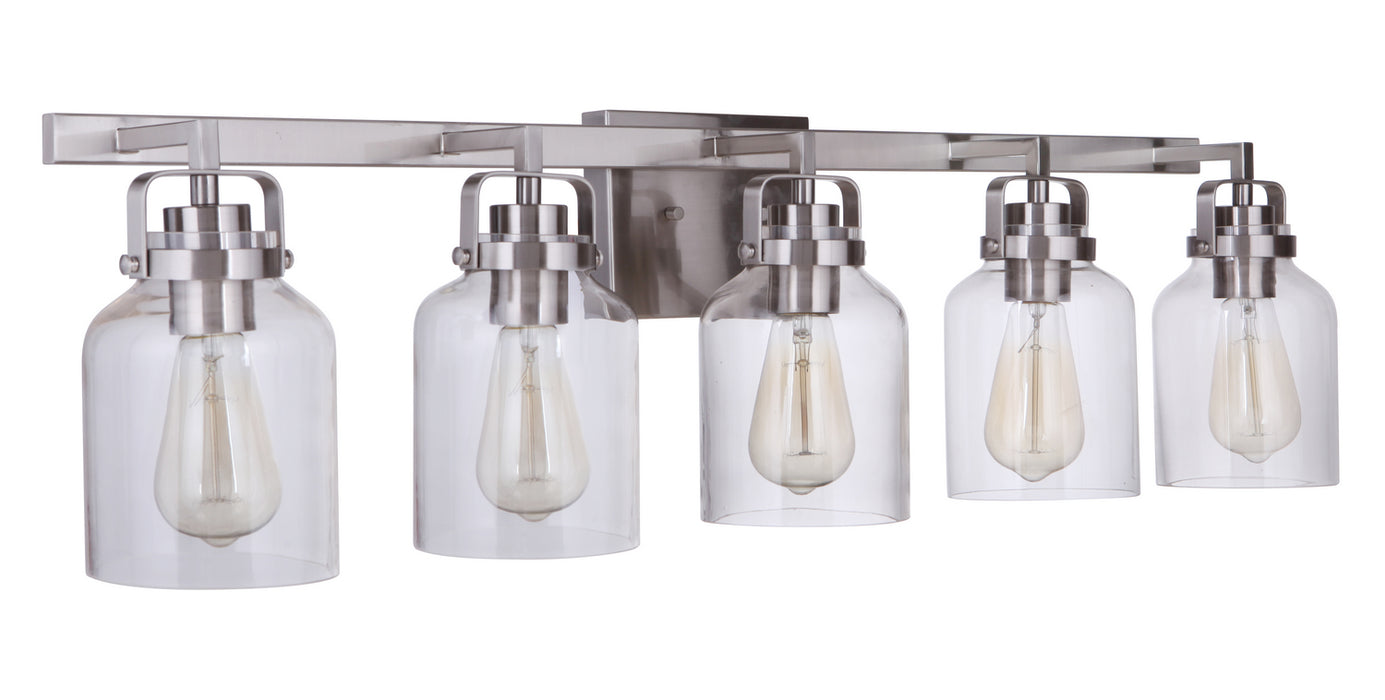 Craftmade 53605-BNK Five Light Vanity, Brushed Polished Nickel